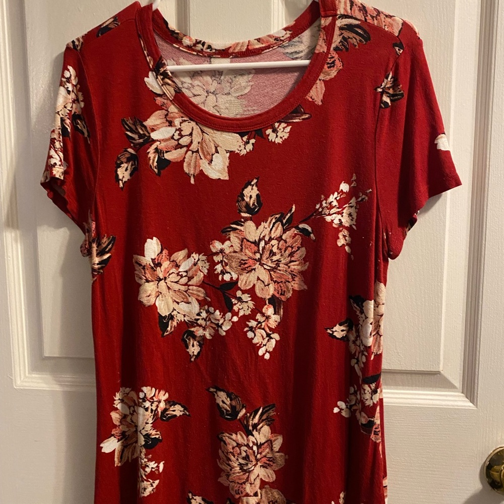 Floral Red Women's Top